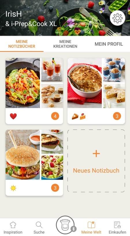 recipes booklets page in the Prep&Cook app